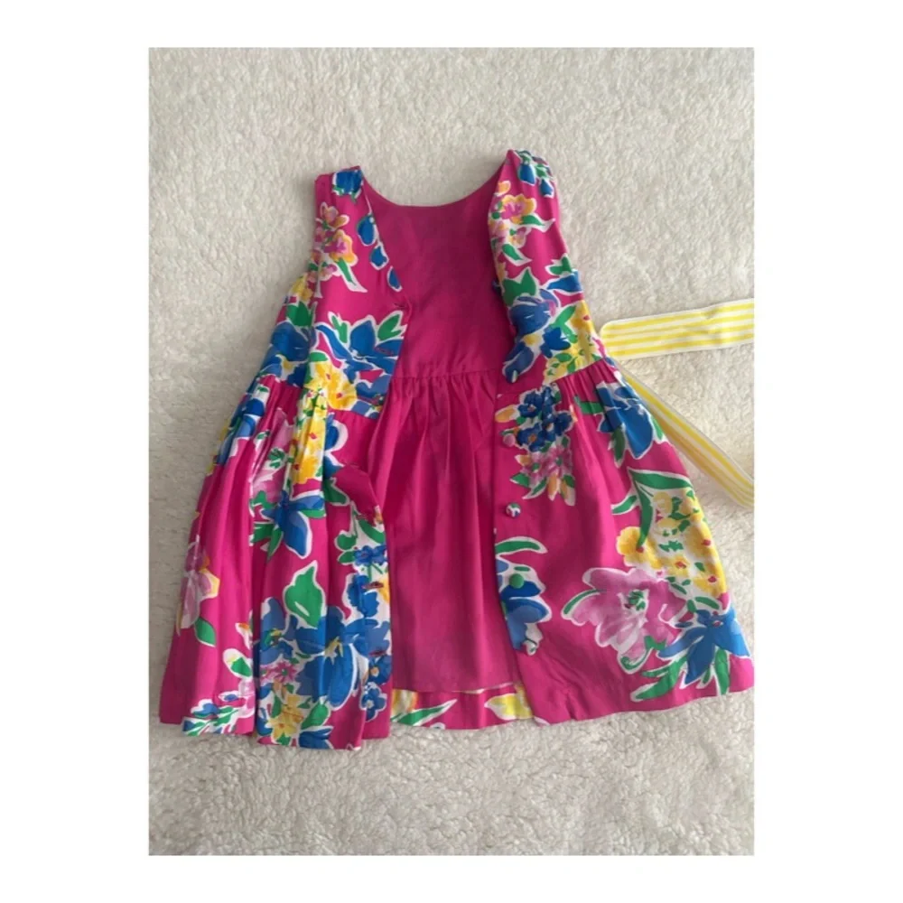 Ralph Lauren Polo Dress Size 12M baby Girl's Floral Spring Summer  Sleeveless